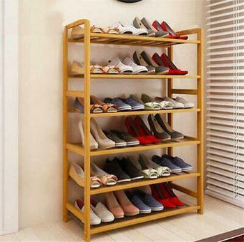 High Quality 6 Tier Wood Bamboo Shelf Entryway Storage Shoe Rack Home Furniture - Deals Kiosk