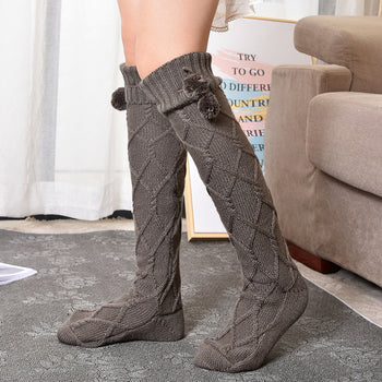 Stockings Women Cable Knit Cotton Extra Long Boot - Deals Kiosk