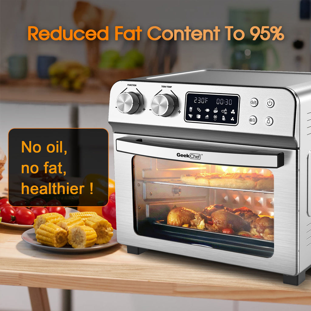 Geek Chef 16-in-1 Air Fryer Toaster Oven Combo, 24 Quart Countertop Convection Airfryer with Rotisserie and Dehydrator, Oil-Free.Prohibit listing on Amazon - Deals Kiosk