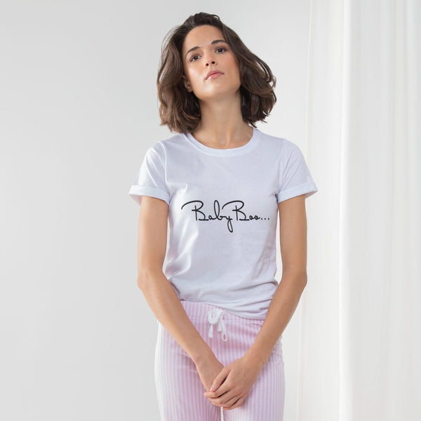 Baby Boo Black Graphic Style Women'S Long Pant Pajama Set - Deals Kiosk