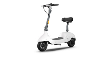 OKAI Beetle Electric Scooter with Seat, Up to 25 Miles Range & 15.5MPH, Modern Moped Scooter Bike with 10inch Vacuum Tires - Deals Kiosk