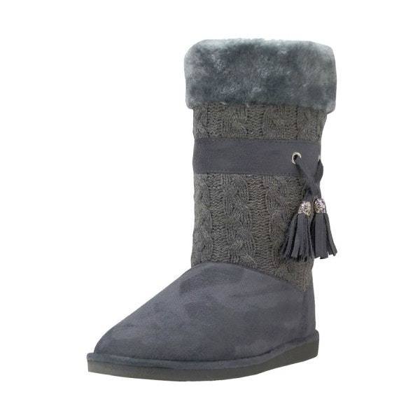 Women's Grey 11" Shaft Micro Fiber Boots(18 pairs) Case Pack 18 - Deals Kiosk
