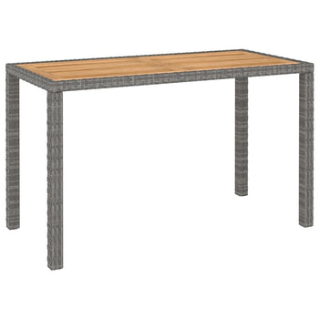 6 Piece Outdoor Dining Set Poly Rattan and Acacia Wood Gray - Deals Kiosk