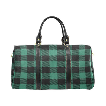Green And Black Flannel Style Travel Bag - Deals Kiosk