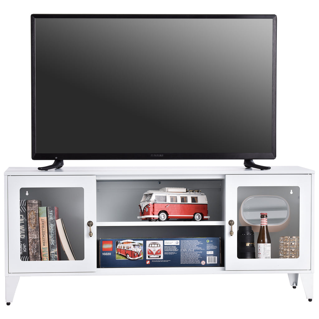 TV Cabinet Modern Style Metal TV Stand for Living Room Entertainment Center for TVs Up to 55&quot; - Deals Kiosk