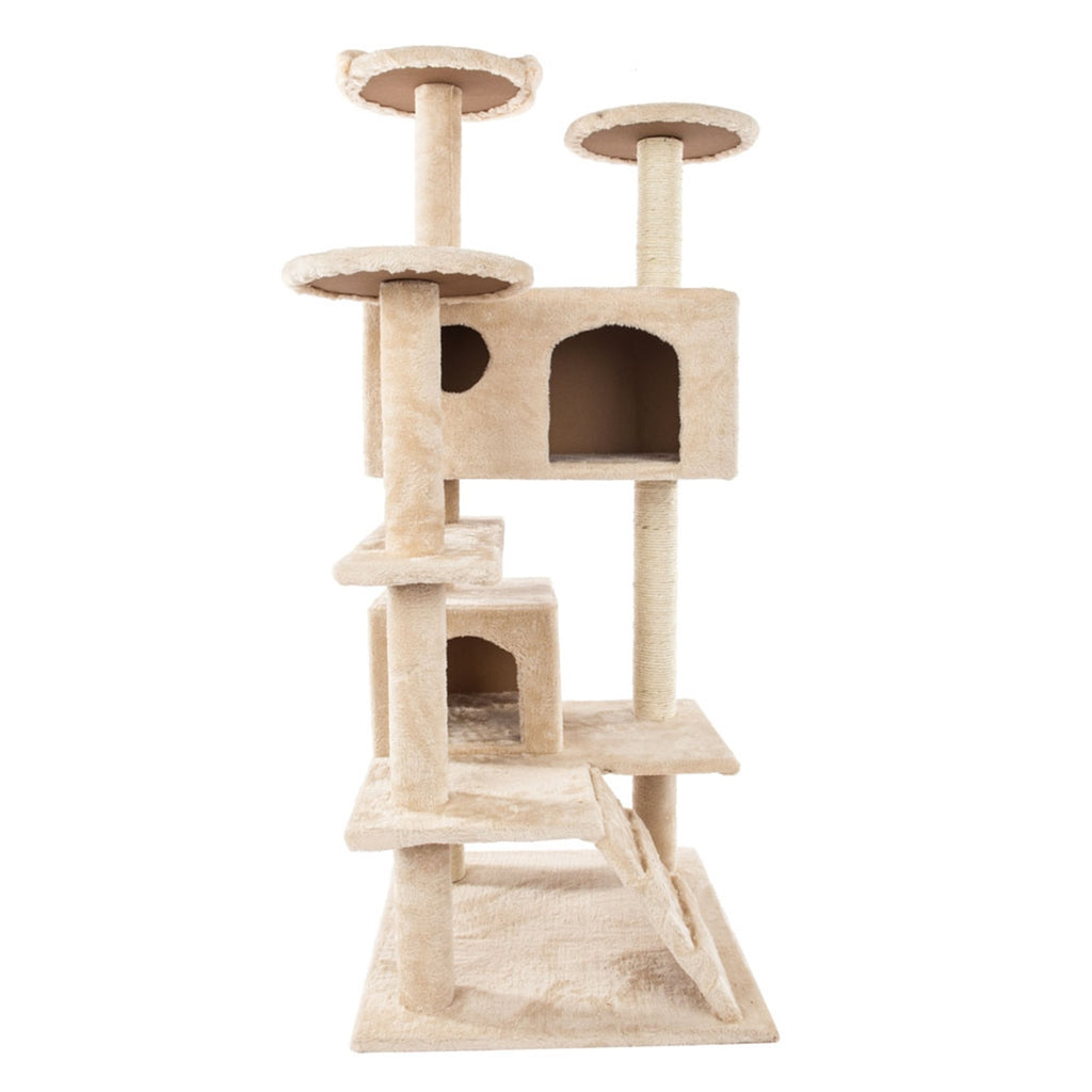 52" Solid Cute Sisal Rope Plush Cat Climb Tree Cat Tower - Deals Kiosk