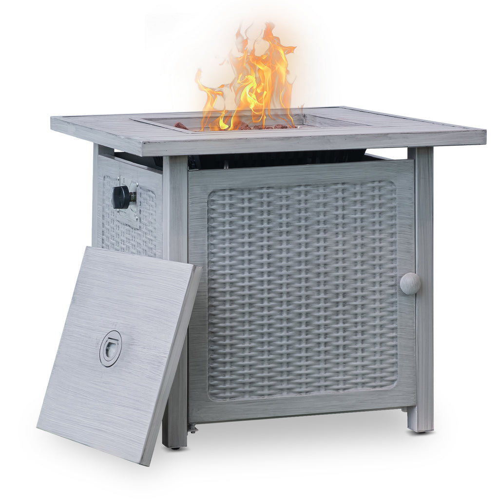 Trustmade 28” Slat Top Gas Fire Pit Table - Deals Kiosk