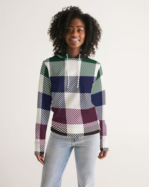 Flannel Grid Stripes Womens Hoodie - Deals Kiosk