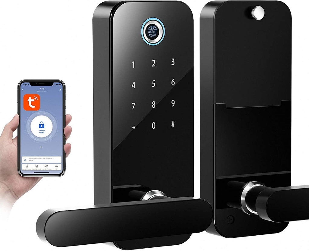 Tuya Smart Lock Fingerprint Door Lock 4-in-1 Unlock Touch Screen Bluetooth APP Keyless Entry Door Lock for Home Office Hotel Apartment Compatible with Alexa - Deals Kiosk