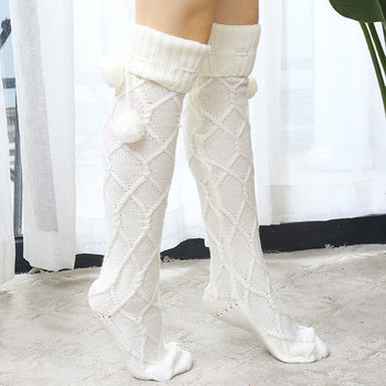 Stockings Women Cable Knit Cotton Extra Long Boot - Deals Kiosk