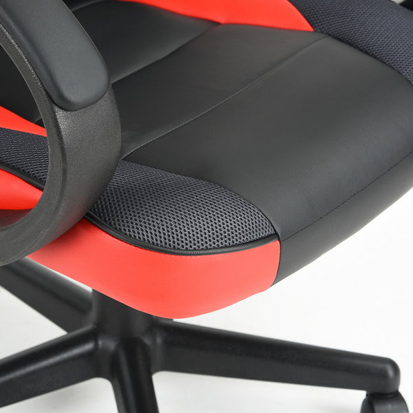 Gaming Office Chair with Fabric Adjustable Swivel,Red - Deals Kiosk