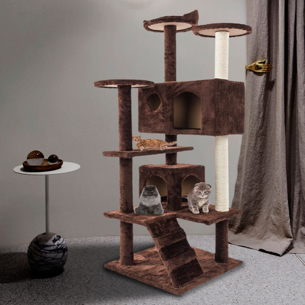 52" Solid Cute Sisal Rope Plush Cat Climb Tree Cat Tower - Deals Kiosk