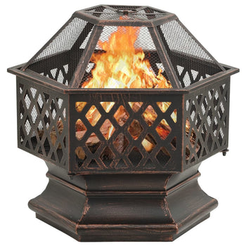 Rustic Fire Pit with Poker 24.4