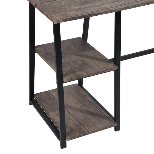 Wooden Desk with 2 Storage Racks - Deals Kiosk