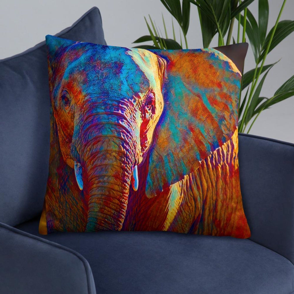 Accent Pillow, Colorful Elephant Print - Deals Kiosk