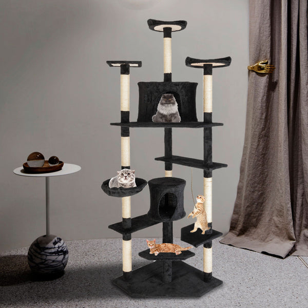 80" Solid Cute Sisal Rope Plush Cat Climb Tree Cat Tower - Deals Kiosk