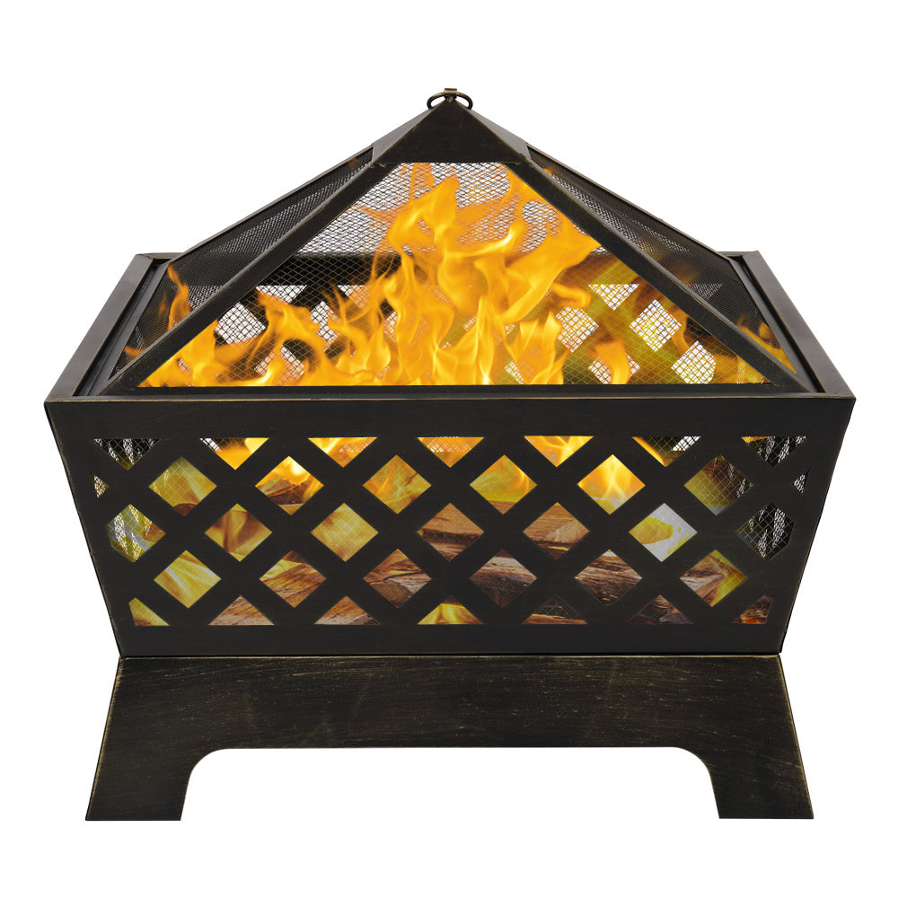 26.4" Fireplace Backyard Wood Burn Heater Steel Bowl Star Patio Fire Pit Outdoor - Deals Kiosk