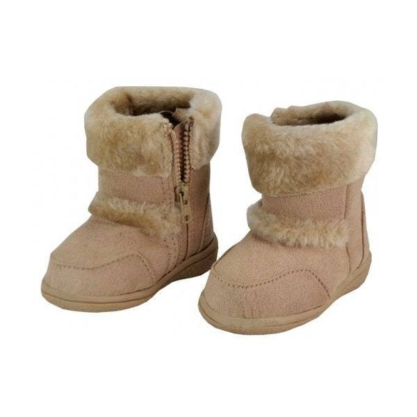 Children's Beige Boots w/Faux Fur Fold Over Case Pack 24 - Deals Kiosk