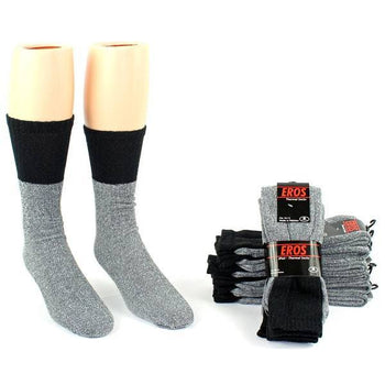 Men's Thermal Tube Boot Socks - Grey/Black - Size 10-13 Case Pack 24 - Deals Kiosk