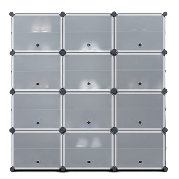 Portable Shoe Storage Organizer 4 Tier 24 Cube Shoe Rack Plastic Shoe Cabinet for Space Saving RT - Deals Kiosk