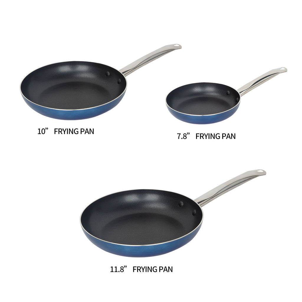 Recook Cookware Sets, Nonstick Pots and Pans Set– 3pc, Kitchen Frying Pan Sets, Induction Cooking Pan Set, Non Sticking Pan Set – Dishwasher and Oven Safe - Deals Kiosk