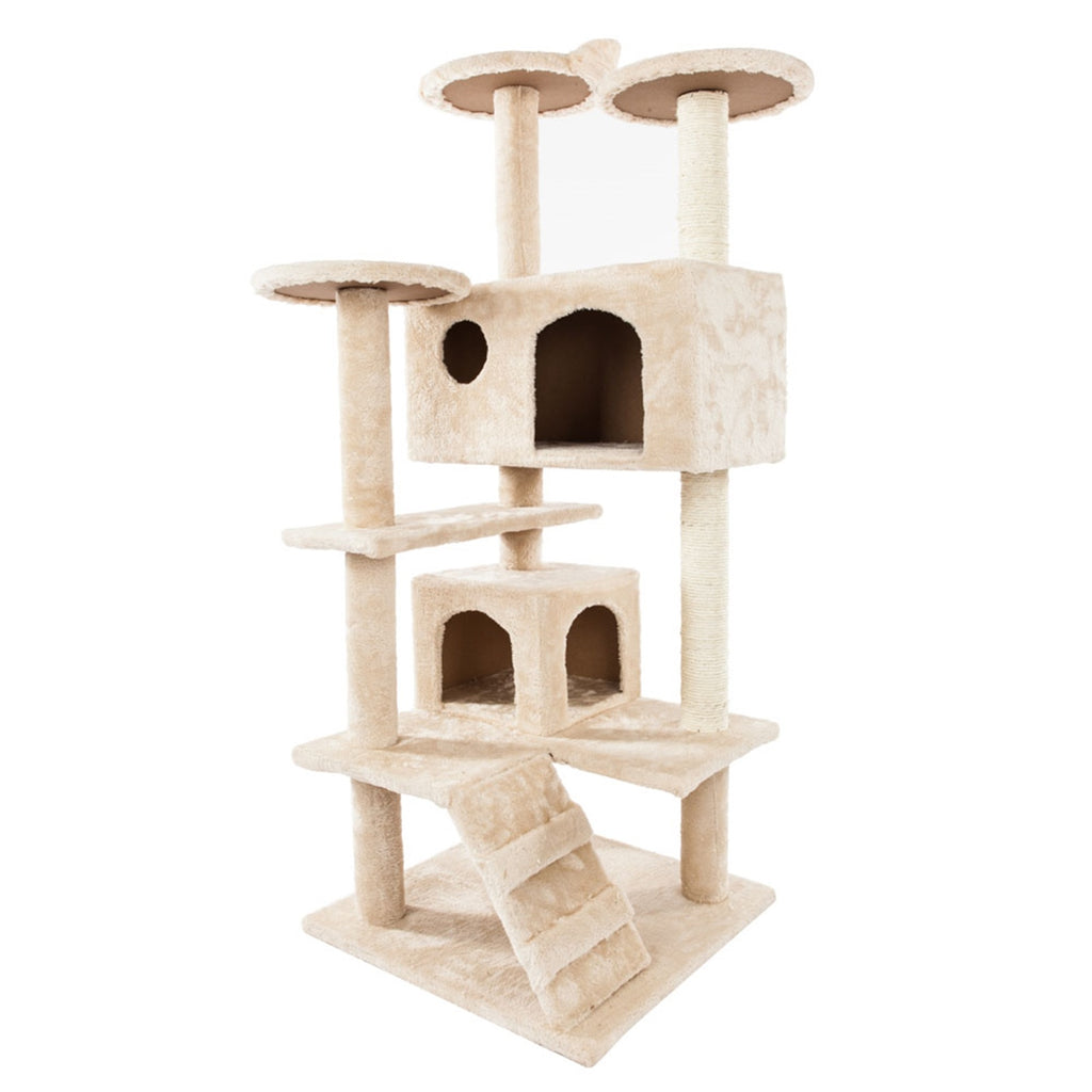 52" Solid Cute Sisal Rope Plush Cat Climb Tree Cat Tower - Deals Kiosk