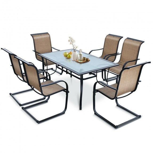 6 Pieces Patio Dining Chairs with Armrests and Neck Support - Deals Kiosk