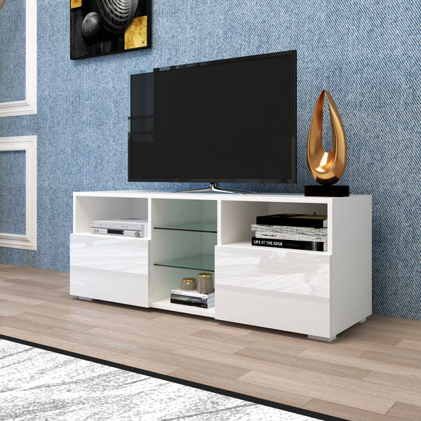 Modern Minimalist TV Cabinet Living Room with 20 colors LED Lights,TV Stand Entertainment Center Modern High-Gloss LED TV Cabinet, Simpleness Creative Furniture TV Cabinet - Deals Kiosk