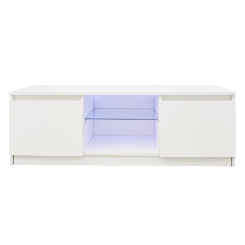 TV Cabinet Wholesale, White TV Stand with Lights, Modern LED TV Cabinet with Storage Drawers, Living Room Entertainment Center Media Console Table - Deals Kiosk