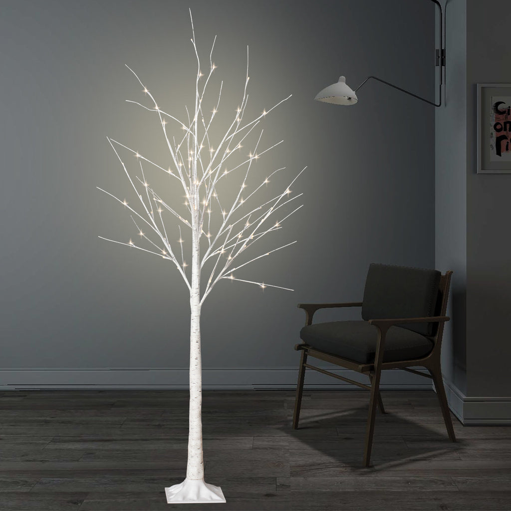 4 Feet Birch Tree, 48 LED Lights, Warm White, for Home, Festival, Party, and Christmas Decoration, Indoor and Outdoor Use YJ - Deals Kiosk