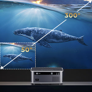 DBPOWER Native 1080P WiFi Projector, Upgrade 9500L Full HD Outdoor Movie Projector, Support 4D Keystone Correction, Zoom, PPT, 300" Portable Mini Video Projector Compatible w/Phone/Laptop/DVD/TV - Deals Kiosk