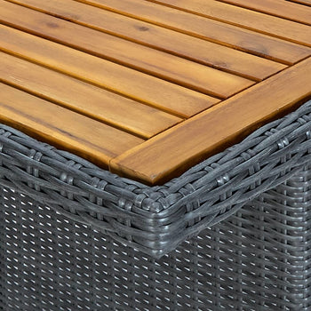 9 Piece Outdoor Dining Set with Cushions Poly Rattan Dark Gray - Deals Kiosk