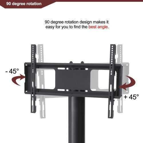 Black Multi-function TV Stand Height Adjustable Bracket Swivel 3-Tier - Deals Kiosk