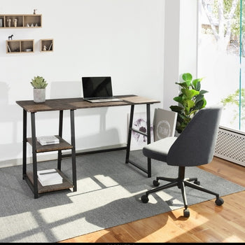 Wooden Desk with 2 Storage Racks - Deals Kiosk