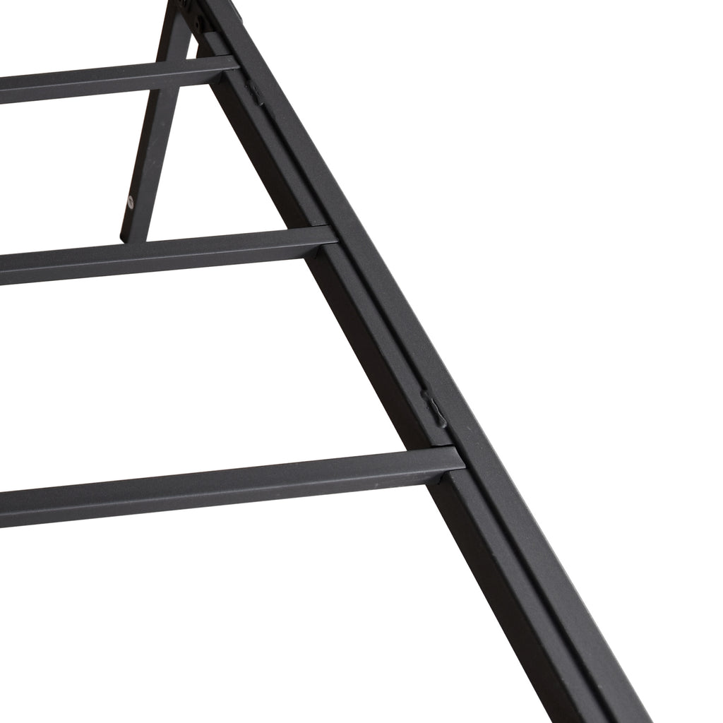 Victorian Vintage Style Platform Metal Bed Frame Foundation Headboard Footboard Heavy Duty Steel Slabs Full Black - Deals Kiosk