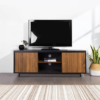 47.2 inches Mid-Century Modern 2 Door TV Stand with Storage Cabinet - Deals Kiosk