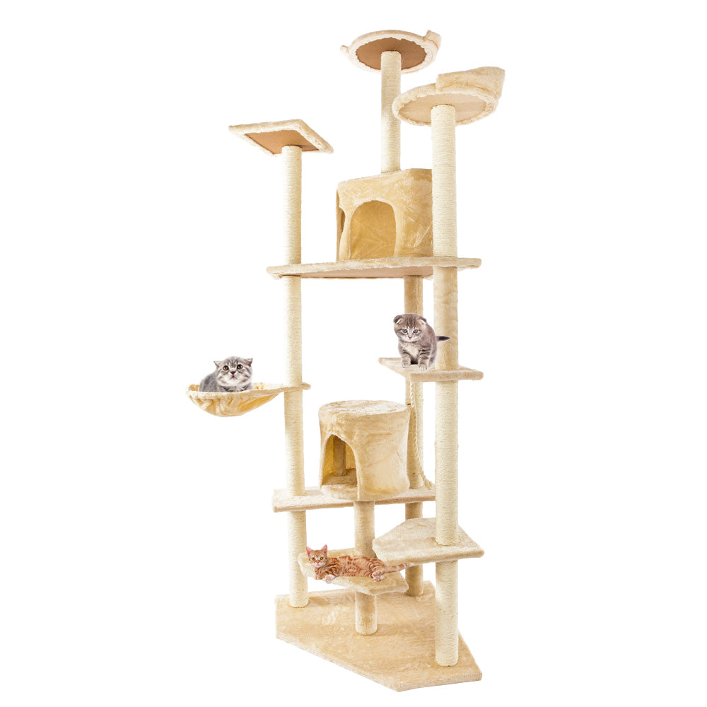 80" Solid Cute Sisal Rope Plush Cat Climb Tree Cat Tower - Deals Kiosk