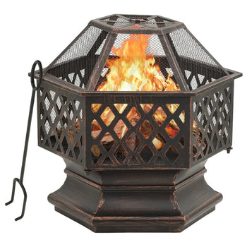 Rustic Fire Pit with Poker 24.4