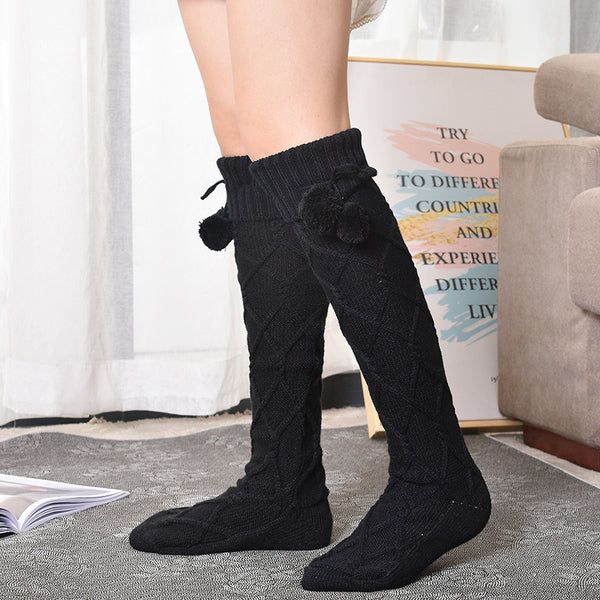 Stockings Women Cable Knit Cotton Extra Long Boot - Deals Kiosk