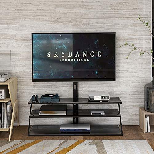 Universal TV Stand Tempered Glass TV Stand Height DjustableTV Stand with Mount 32-65 inch TV - Deals Kiosk