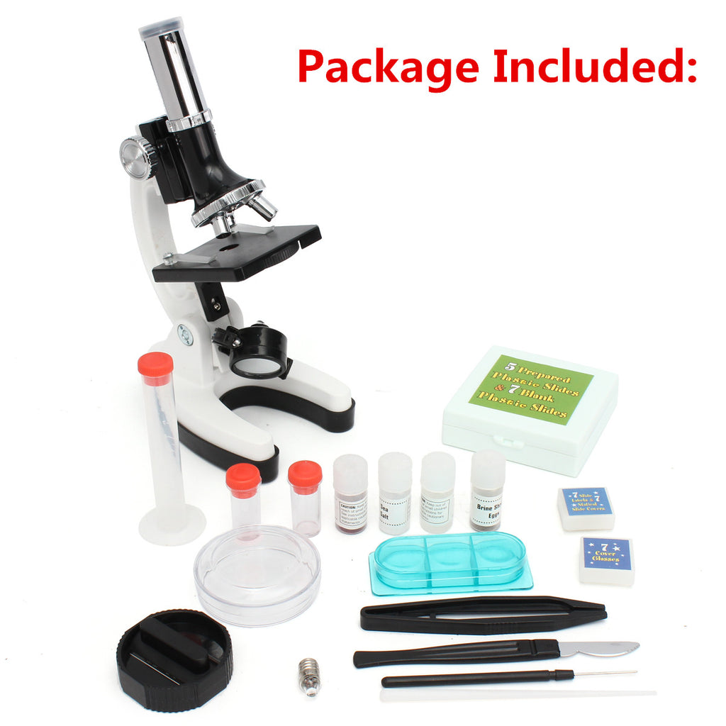 28Pcs Portable Educational Microscope Kit Biological Microscope Gift for Kids 100X 400X and 900X - Deals Kiosk