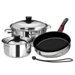 Magma 7-Piece Professional Series Gourmet Nesting Stainless Steel Cookware w/Ceramica Non-Stick - Deals Kiosk